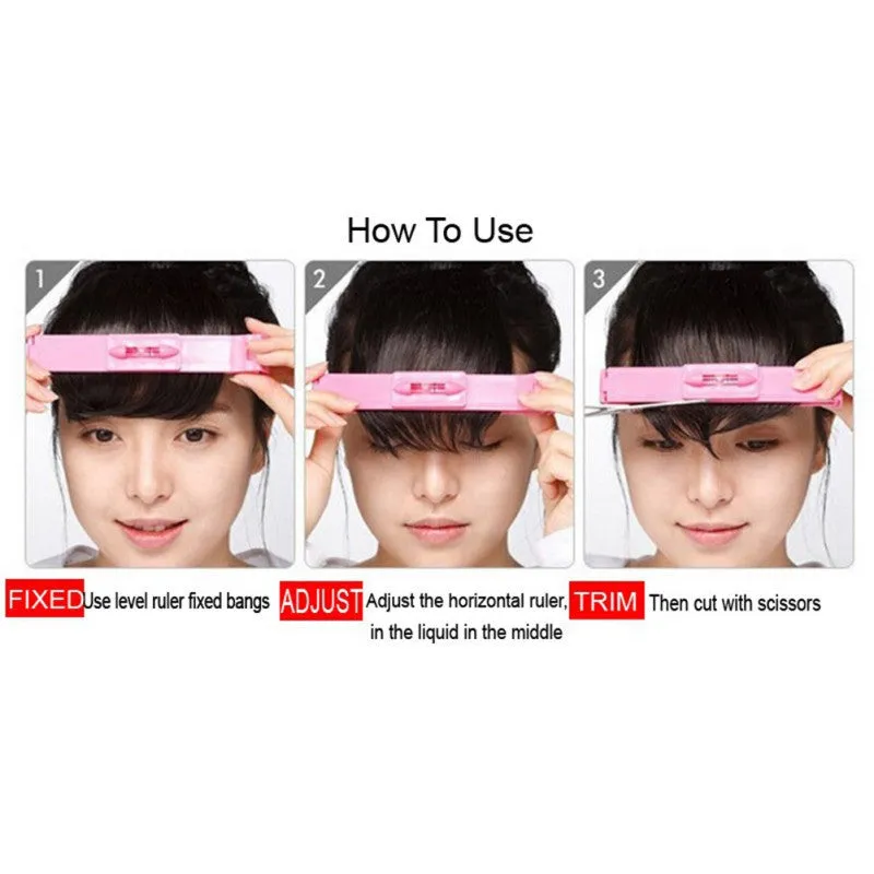 1 Set Women Girls Kids Bangs Hair Clip Accessories Cutting Tools DIY Bangs Clippers Trimmer Level Instrument Ruler SM6