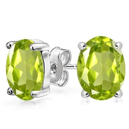 1.00 CT PERIDOT 10KT SOLID GOLD EARRINGS STUD