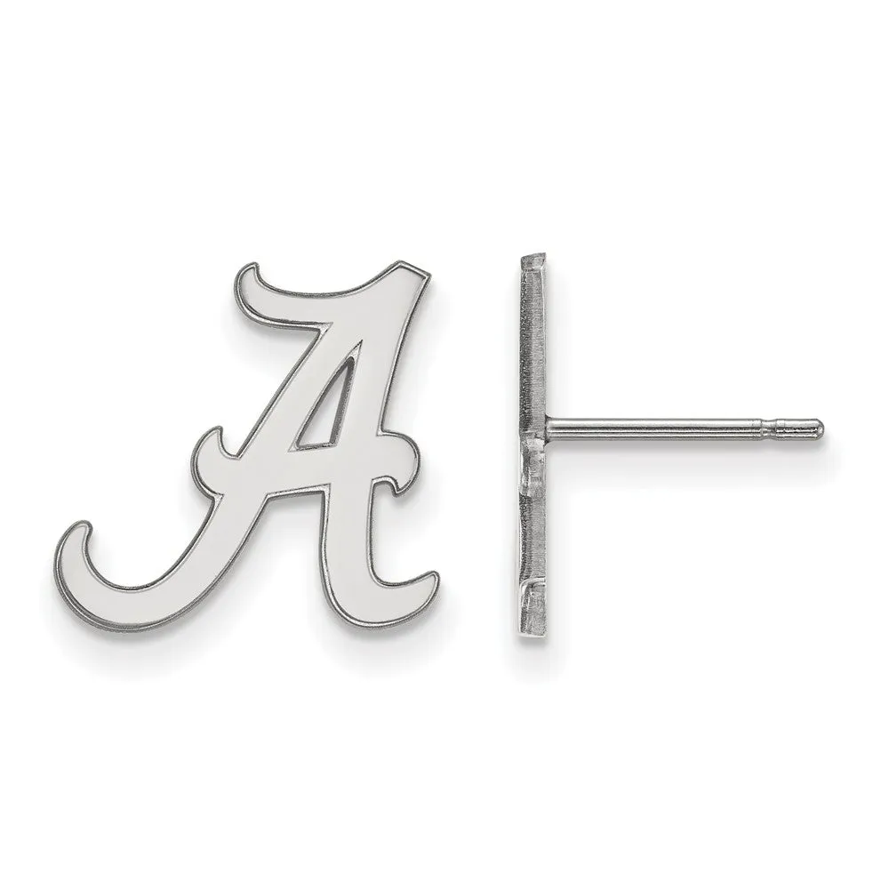 10k White Gold University of Alabama Small Post Earrings