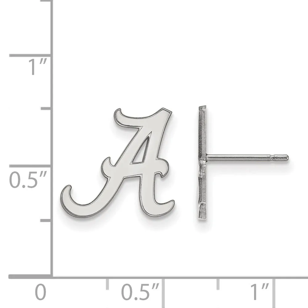 10k White Gold University of Alabama Small Post Earrings