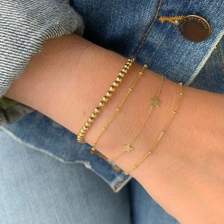 14K Gold Star Bracelet