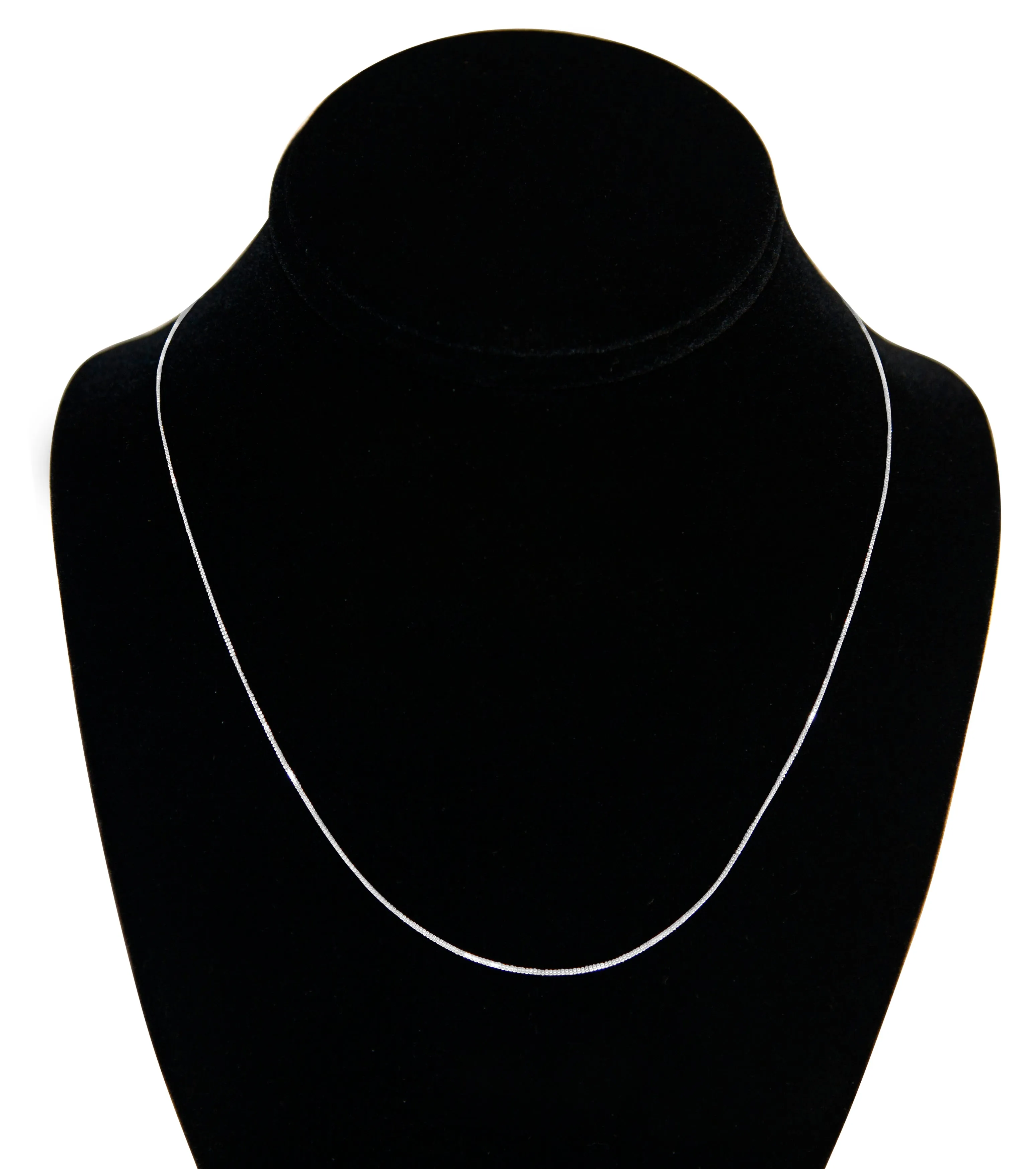 14K Solid White Gold Necklace | Box Link Chain | 18 Inch Length | .60mm Thick