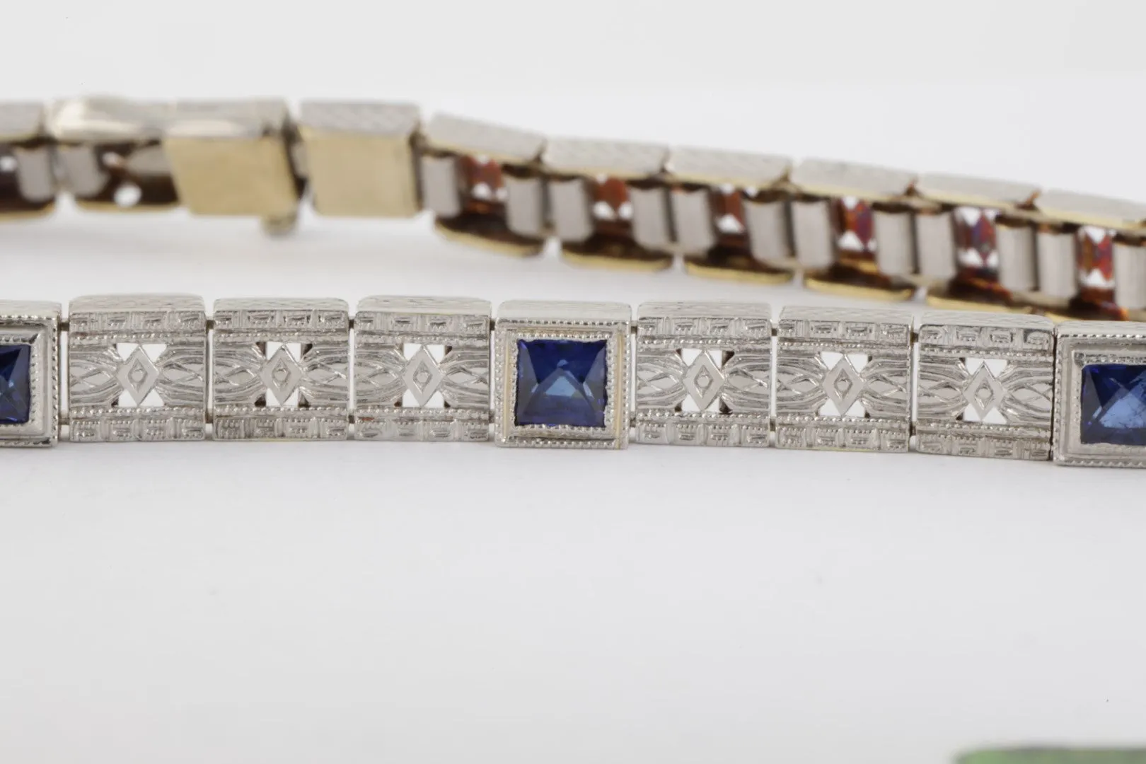 7'' 14k White Gold 1.14tcw Sapphire Bracelet (13.90g.)