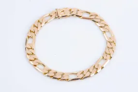 7 14k Yellow Gold Figaro Chain Bracelet (21.11g.)