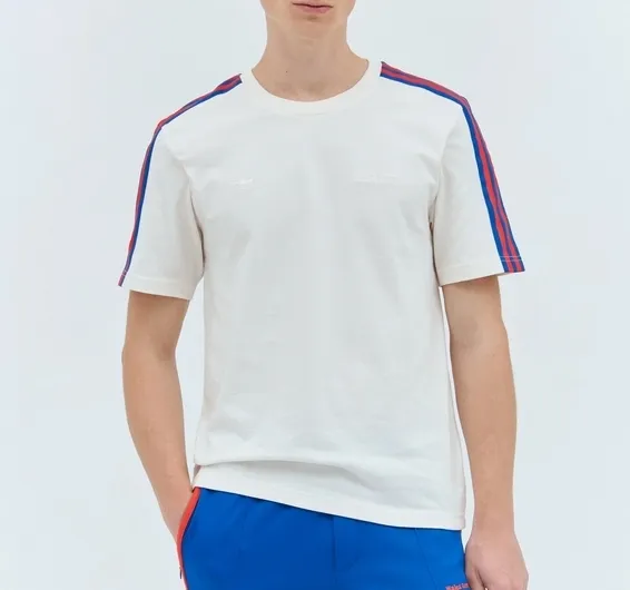 adidas  |Stripes Unisex Collaboration Plain Cotton Logo T-Shirts