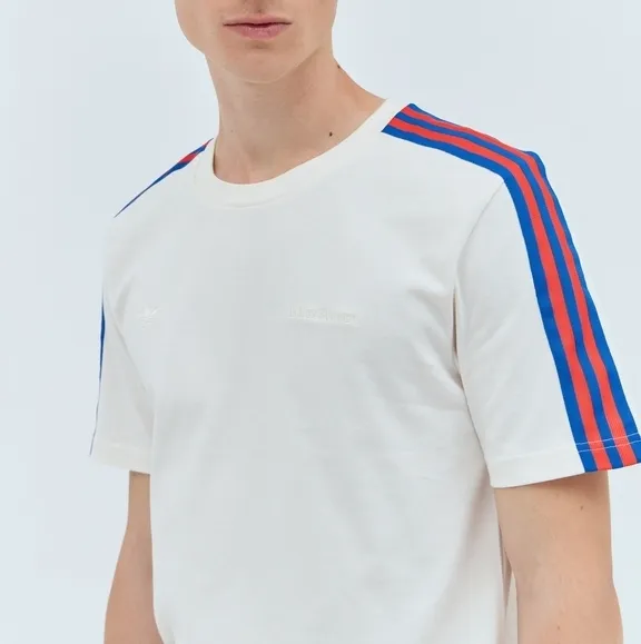 adidas  |Stripes Unisex Collaboration Plain Cotton Logo T-Shirts