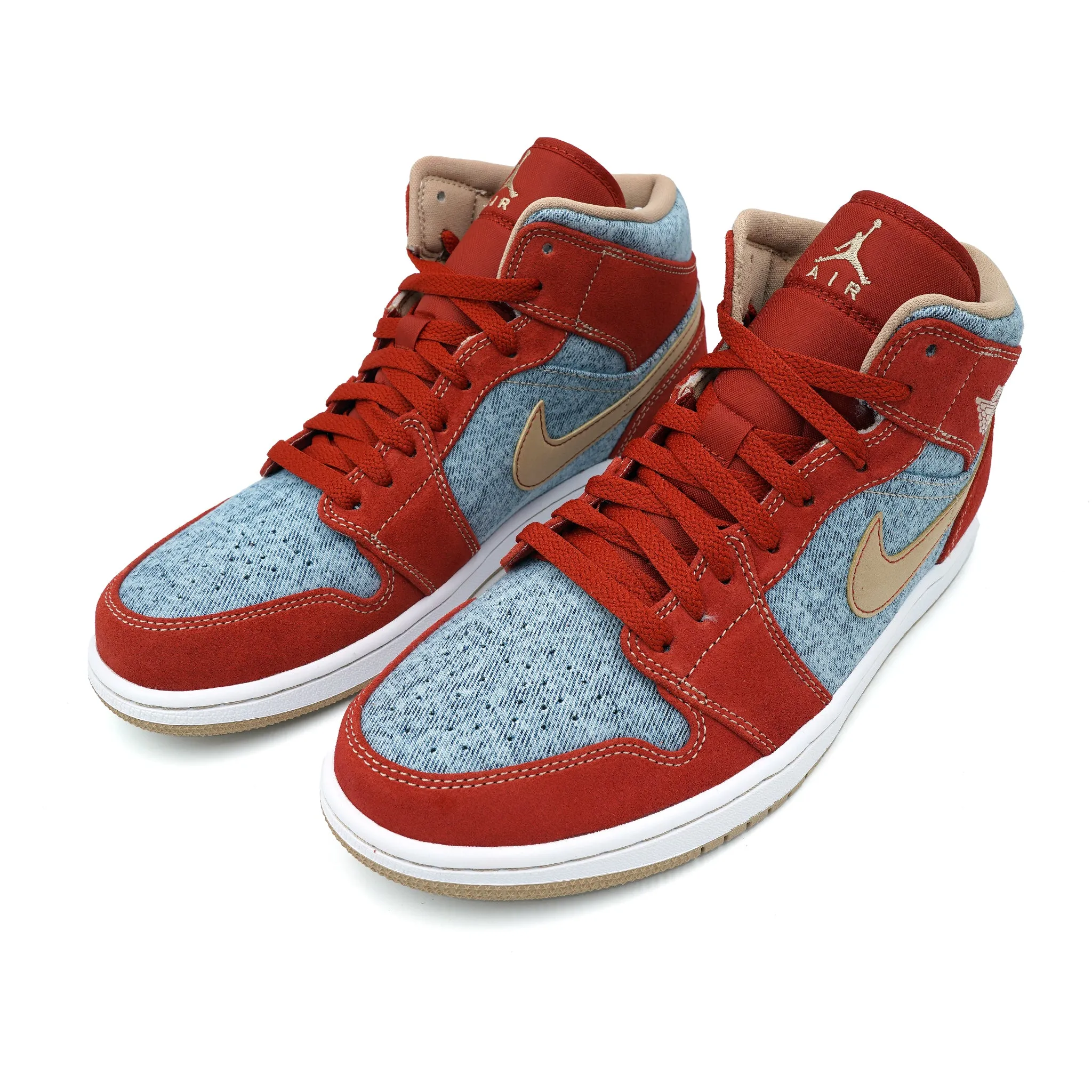 AIR JORDAN 1 MID DENIM RED 2021