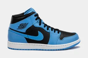 Air Jordan 1 Retro Mid University Blue Mens Lifestyle Shoes (Blue/Black)