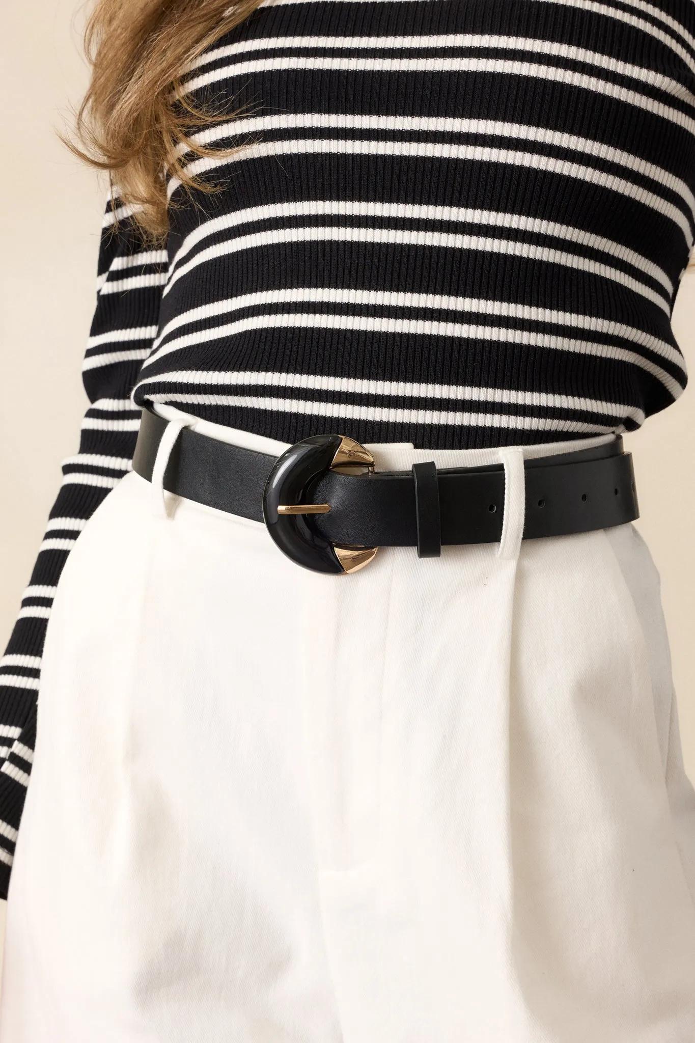 All The Days Black Faux Leather Belt