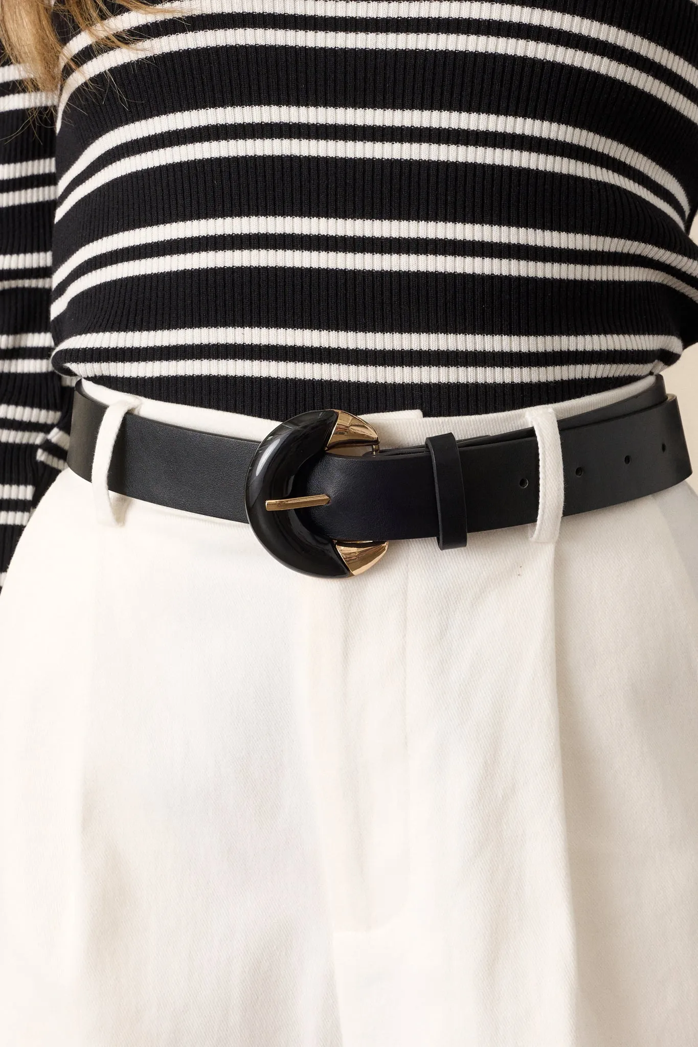 All The Days Black Faux Leather Belt