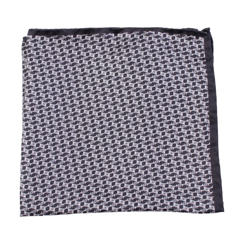 Amanda Christensen Classic Geometric Silk Twill Navy Pocket Square | Menswear Online