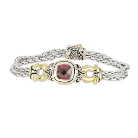 Anvil Color Horseshoe Two Strand Bracelet Garnet by John Medeiros