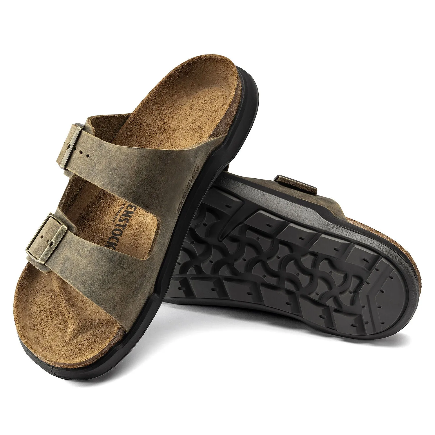 Arizona Crosstown Men - Artic Old Faded Khaki Oiled Leather||Arizona Crosstown pour hommes - Cuir huilé kaki défraichi