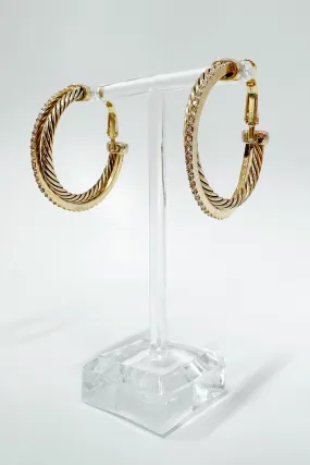 Avani Twisted Crystal and Cable Hoop Earrings