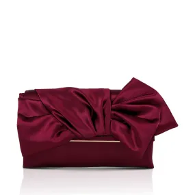 Badgley Mischka Women's Tie Bow Clutch in Bordeaux