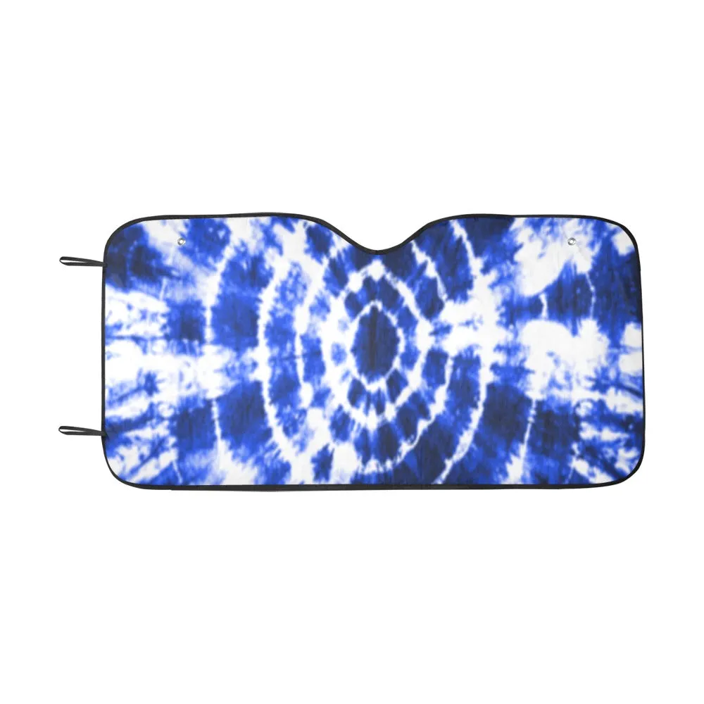 Blue Shibori Tie Dye Auto Sun Shade 55 x 29.53