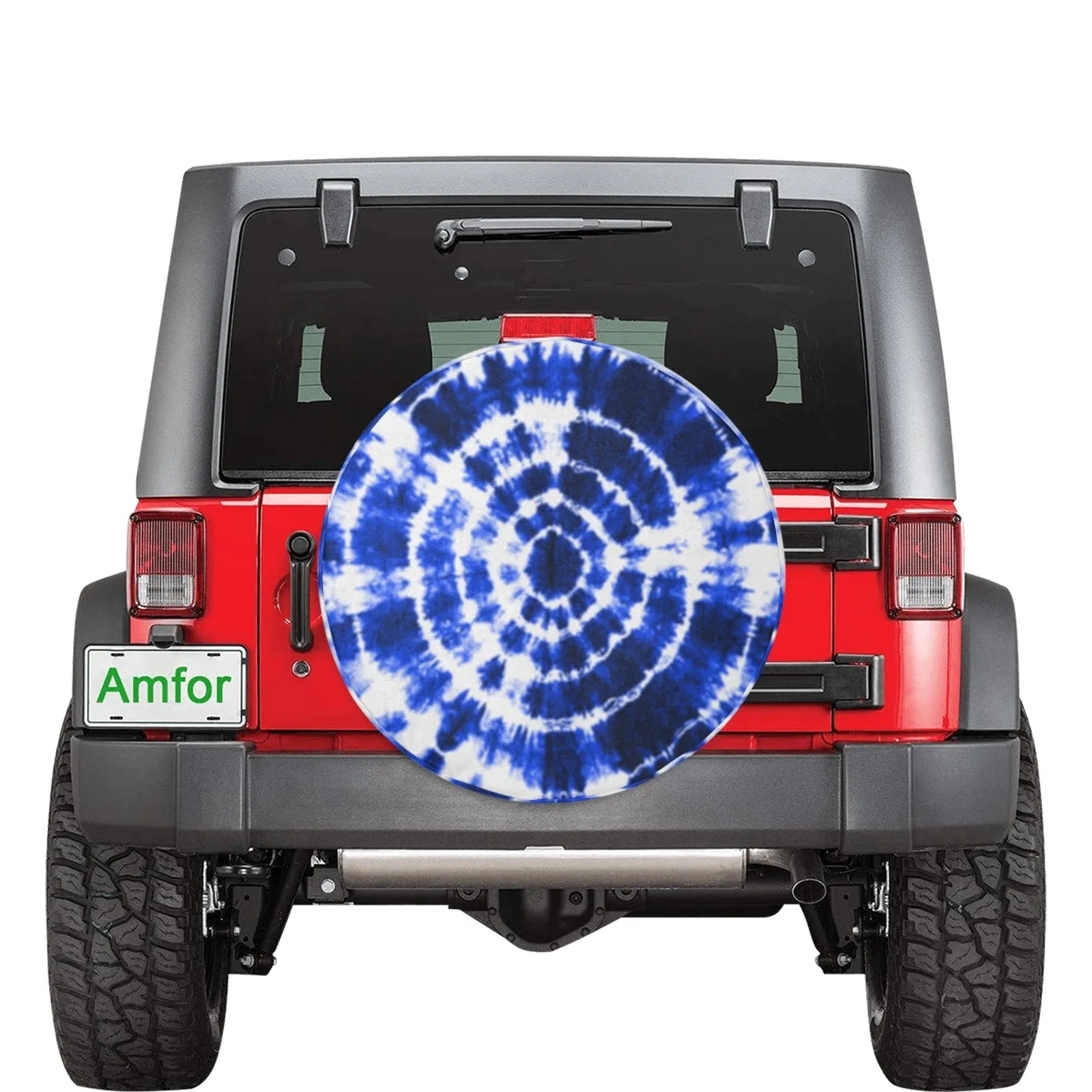 BLUE SHIBORI TIE DYE SPARE TIRE COVER (MEDIU (16)