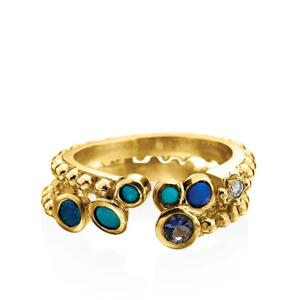 BOHEME CROWN TROIS RING BLEUE rts