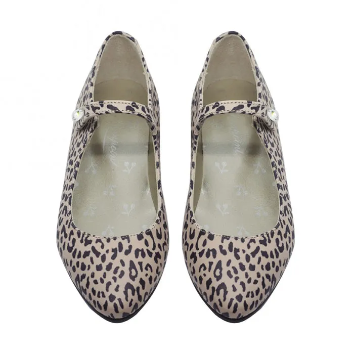 Bonpoint Woman Belinda Ballet Shoes Cheetah Print Brown