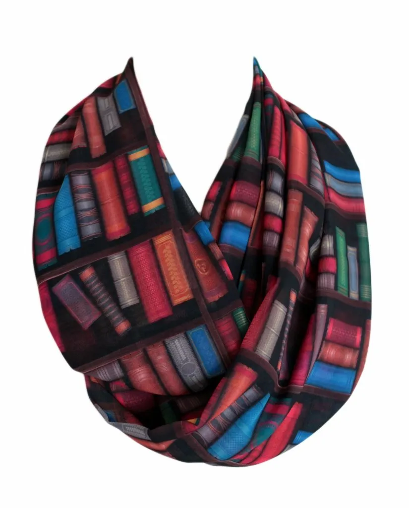 Bookshelf colorful Infinity Scarf Handmade Limited Edition