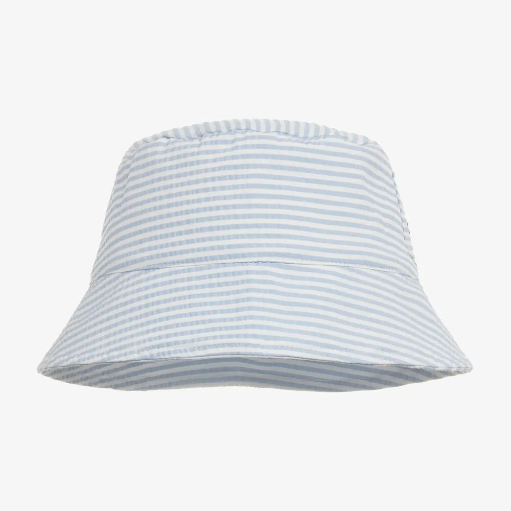 Boys Blue Striped Anchor Hat