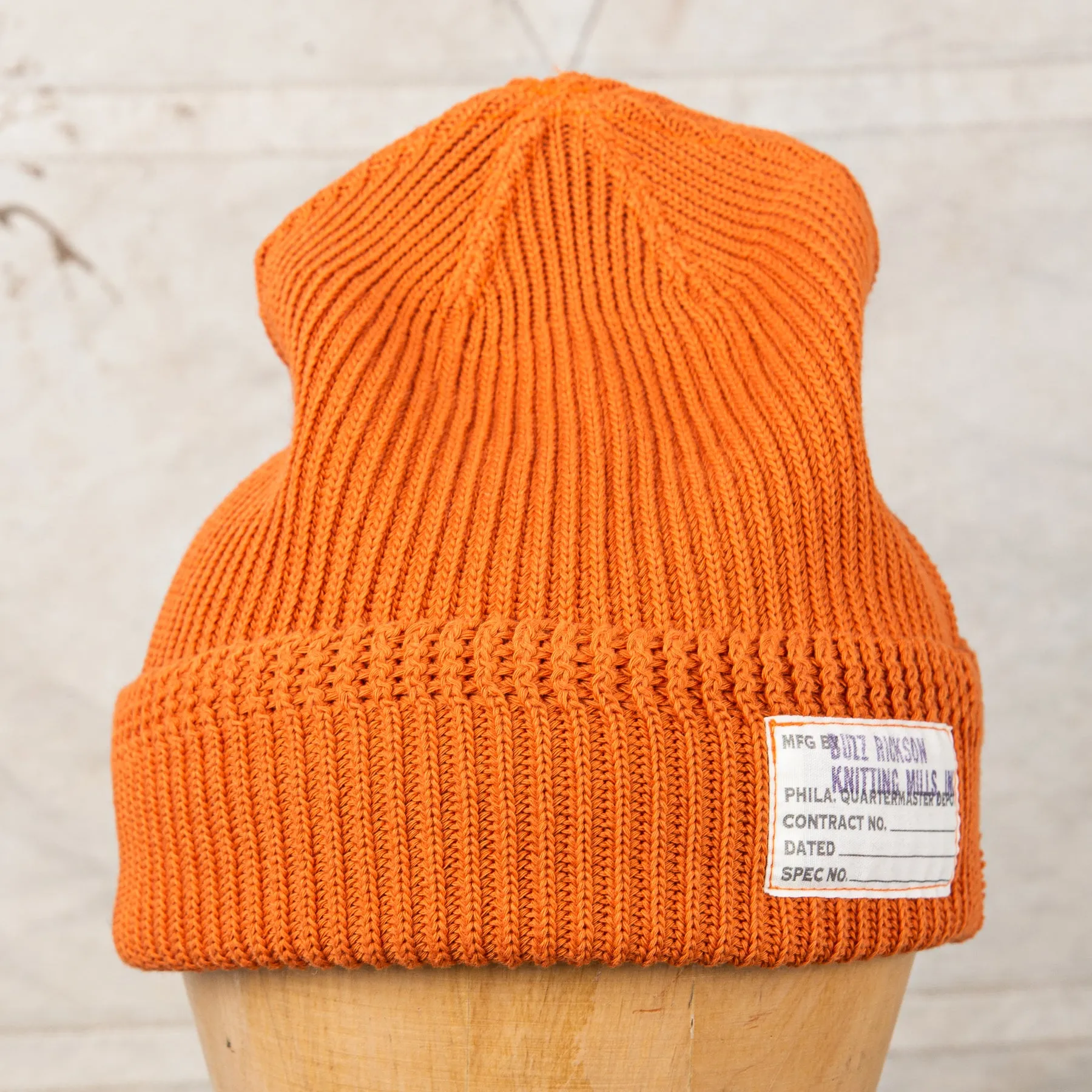 Buzz Rickson's USN Cotton Watch Cap Orange