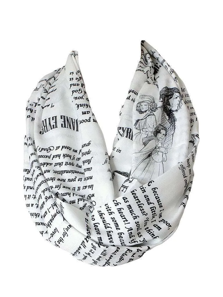 Charlotte Bronte Jane Eyre Book Infinity Scarf Handmade Limited Edition