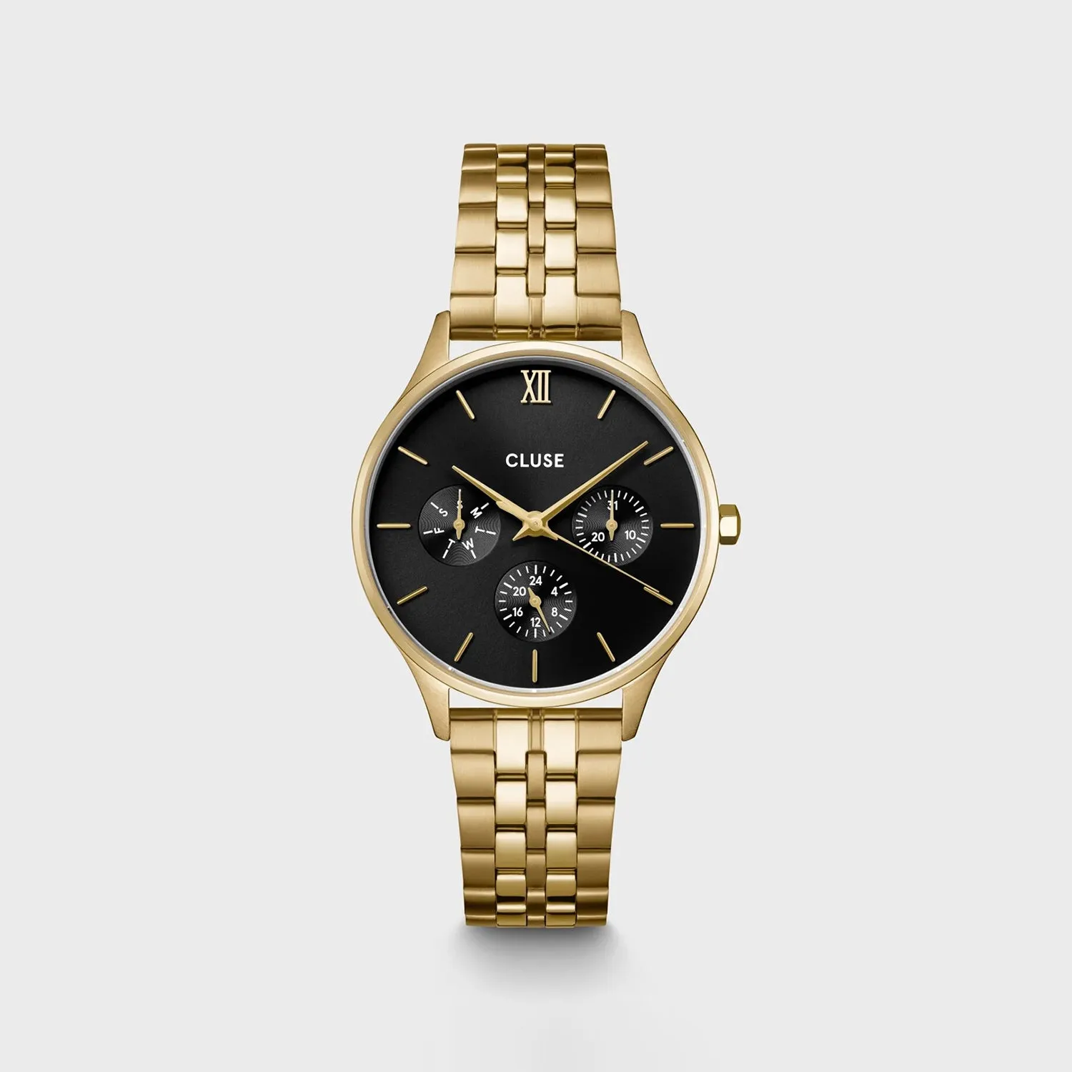 Cluse Minuit Multifunction Watch, Gold & Black