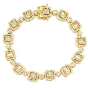 Cluster Baguette Ice Custom Bling Bling Bracelet