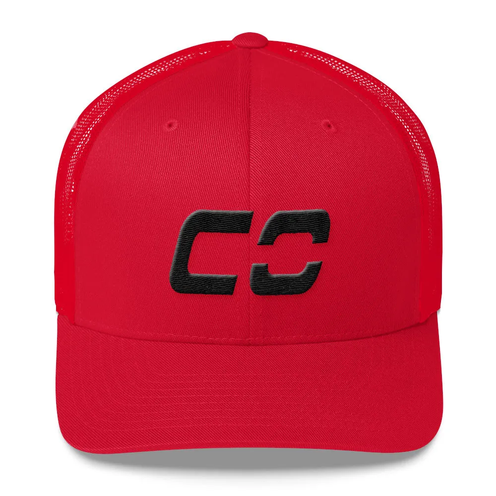 Colorado - Mesh Back Trucker Cap - Black Embroidery - CO - Many Hat Color Options Available