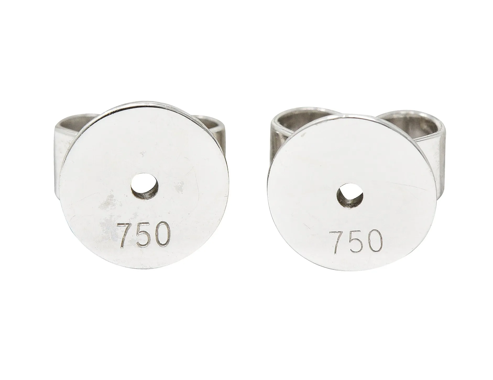 Contemporary 3.20 CTW Sapphire Diamond 18 Karat White Gold Cluster Stud Earrings