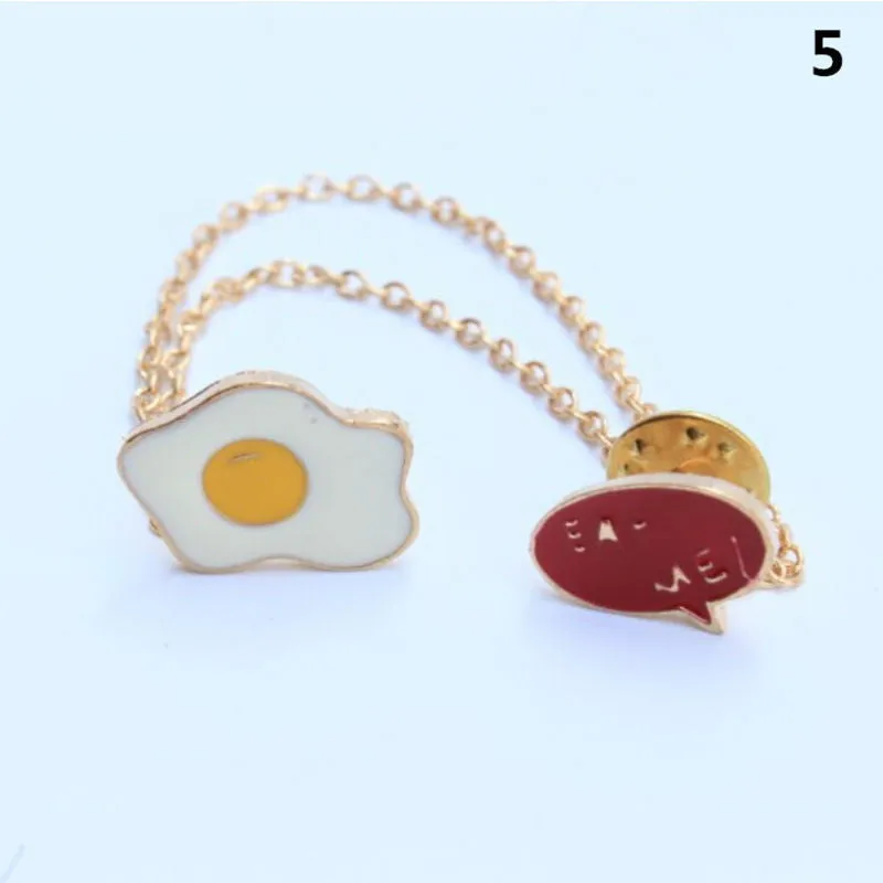 Cute Egg Cat Moon Rabbit Chain Brooch Badge Pin Jewelry Gift Women Girl Accessories S  Collar brooch SM6