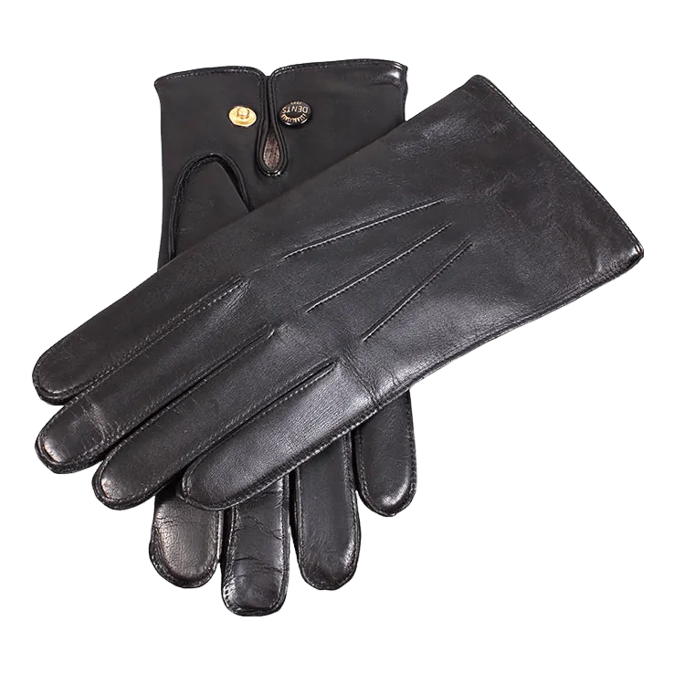 Dents Mendip Three-Point Wool-Lined Leather Officer's Gloves