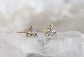 Diamond Cluster Stud Earrings