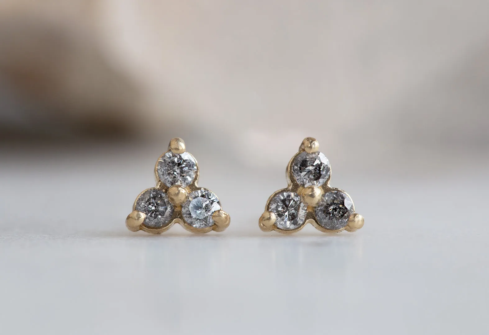 Diamond Cluster Stud Earrings