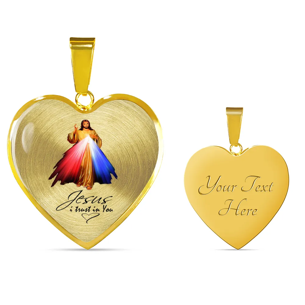 Divine Mercy Heart Pendant Necklace