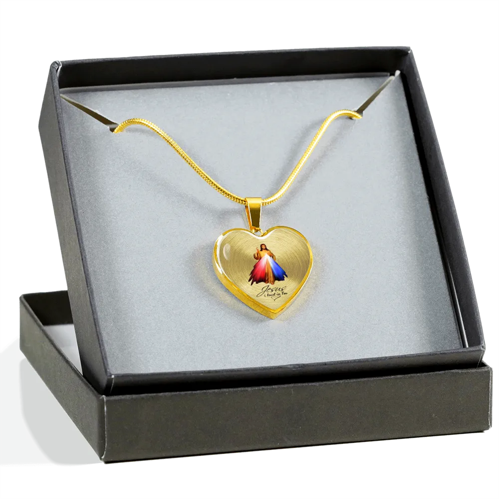 Divine Mercy Heart Pendant Necklace