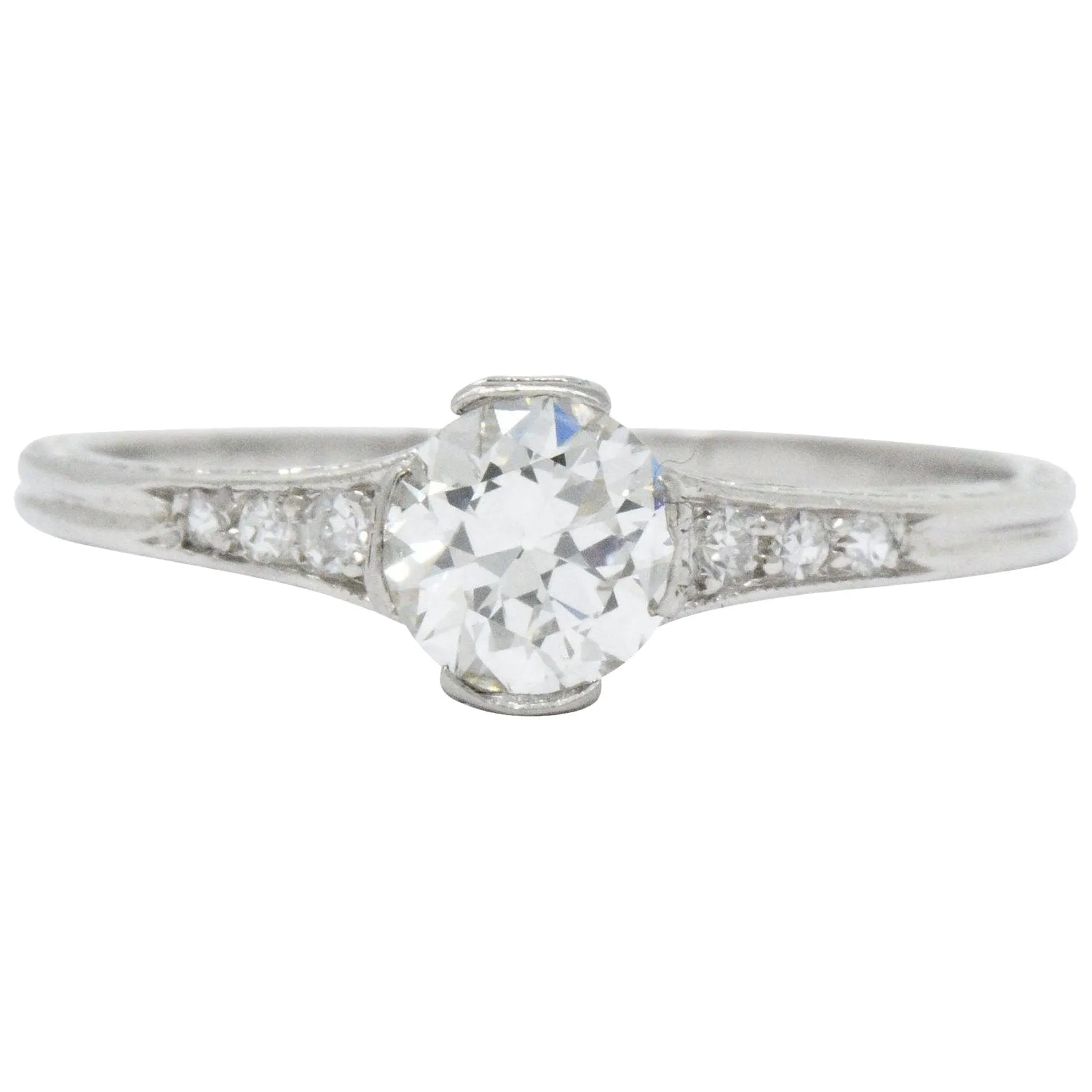 Edwardian 0.63 CTW Diamond And Platinum Engagement Ring, GIA