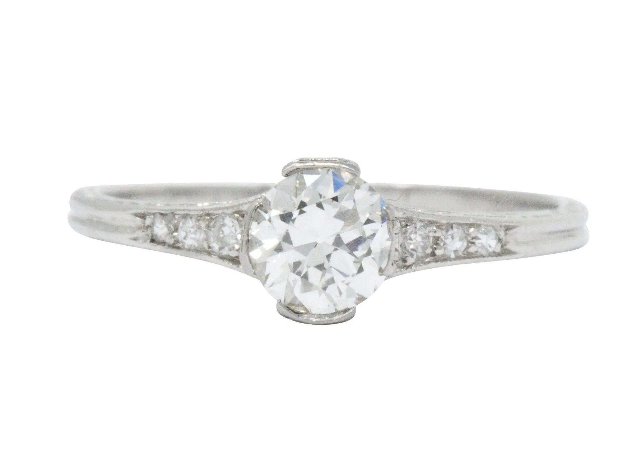 Edwardian 0.63 CTW Diamond And Platinum Engagement Ring, GIA