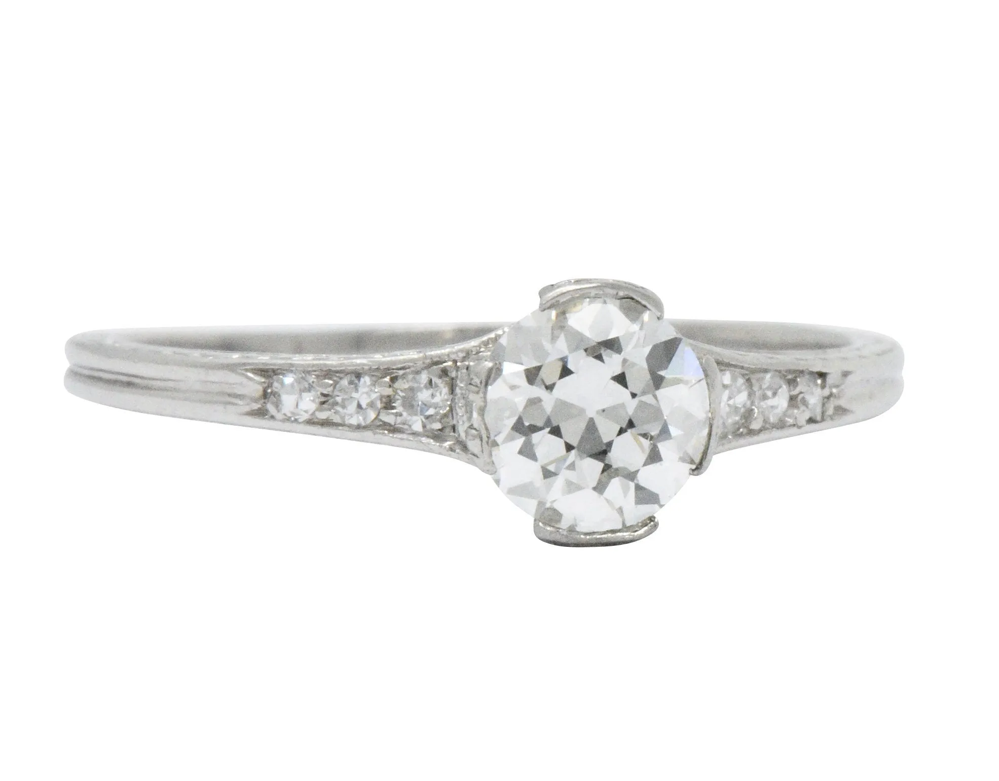 Edwardian 0.63 CTW Diamond And Platinum Engagement Ring, GIA