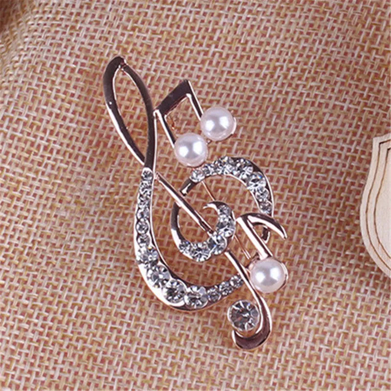 Elegant Music Note High-Grade Lovely Crystal Brooch Jewelry Rhinestone Pin  SM6