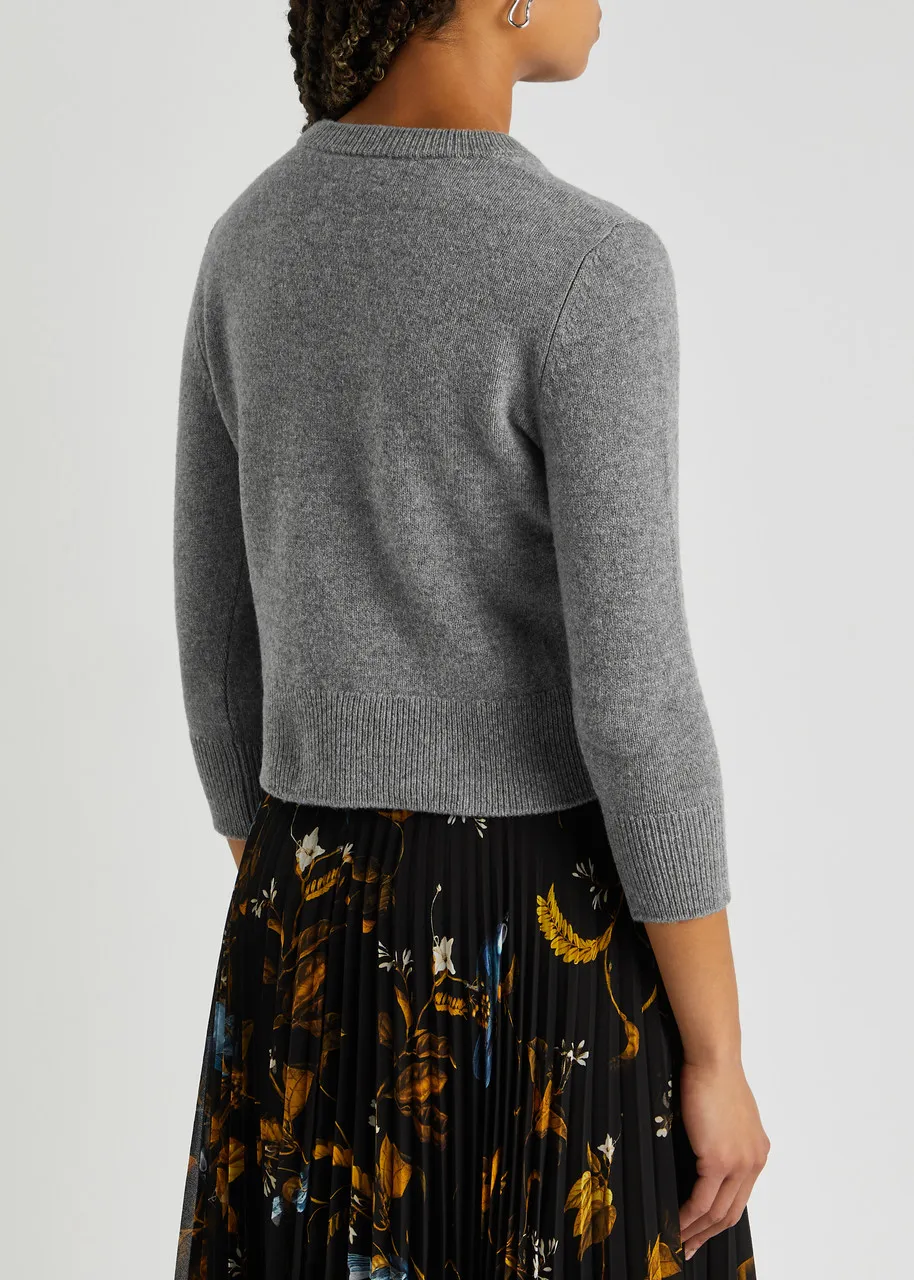 ERDEM Brooch-embellished wool jumper  -                         -                     -                