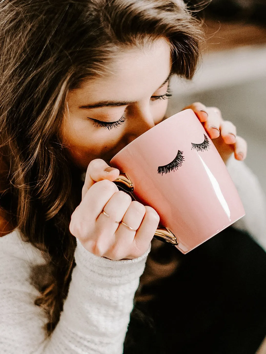 Eyelash Coffee Mug - Pink