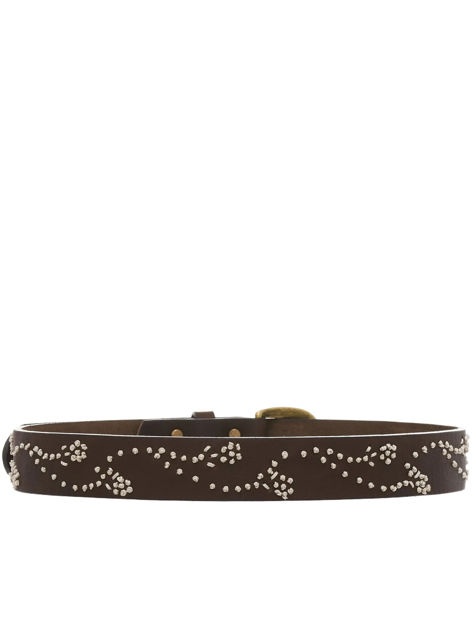 Floral Embroidery Belt (K2110XG520-BROWN)