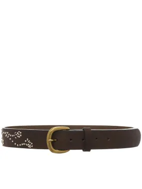 Floral Embroidery Belt (K2110XG520-BROWN)