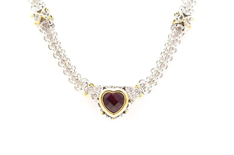 Garnet Heart Necklace by John Medeiros