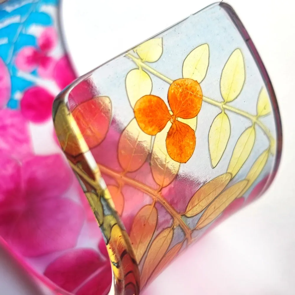 'Ghibli' Floral Cuff bracelet | Recycled Perspex