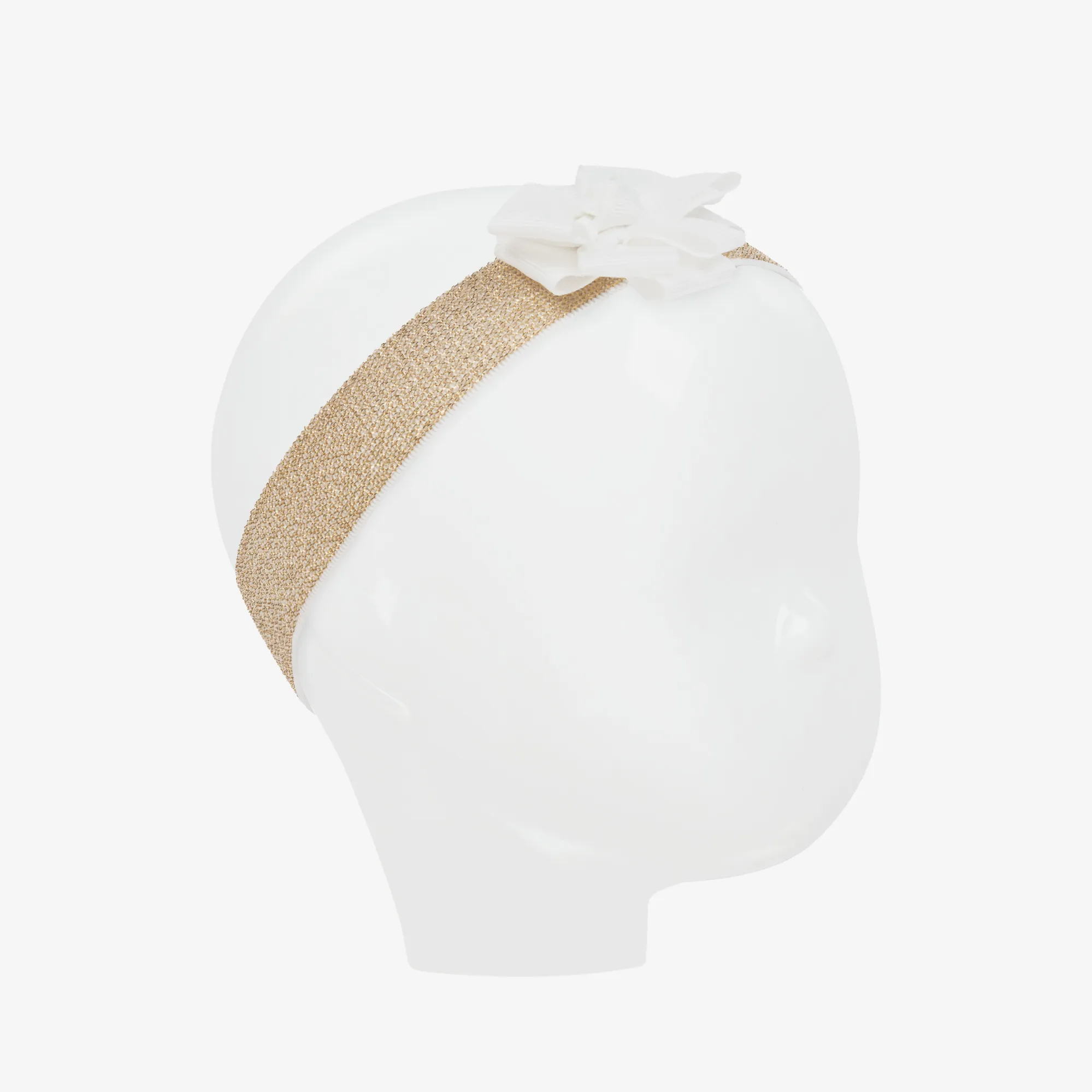 Girls Ivory & Gold Headband & Hair Clip