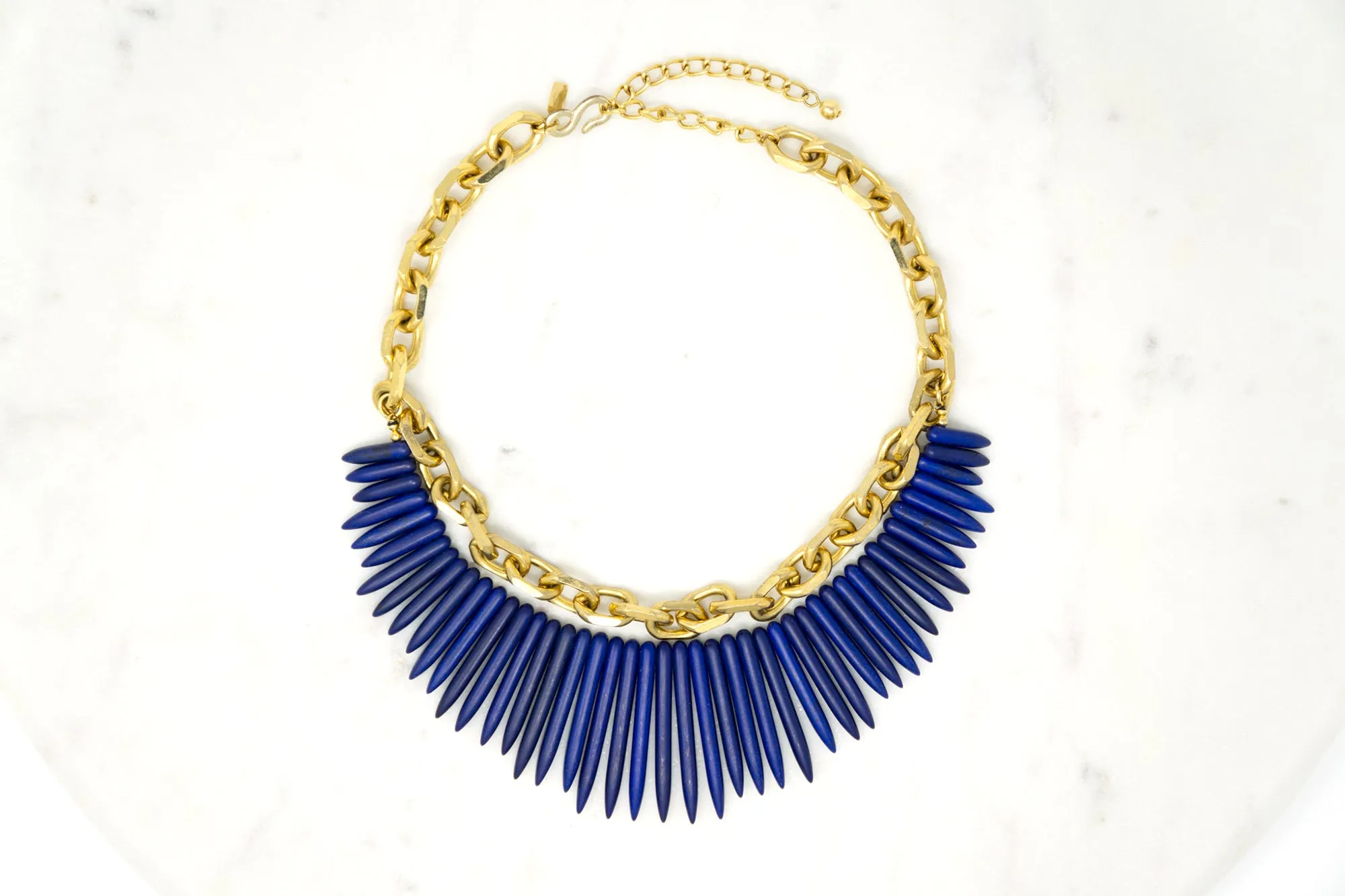 Gold and Lapis Statement Necklace