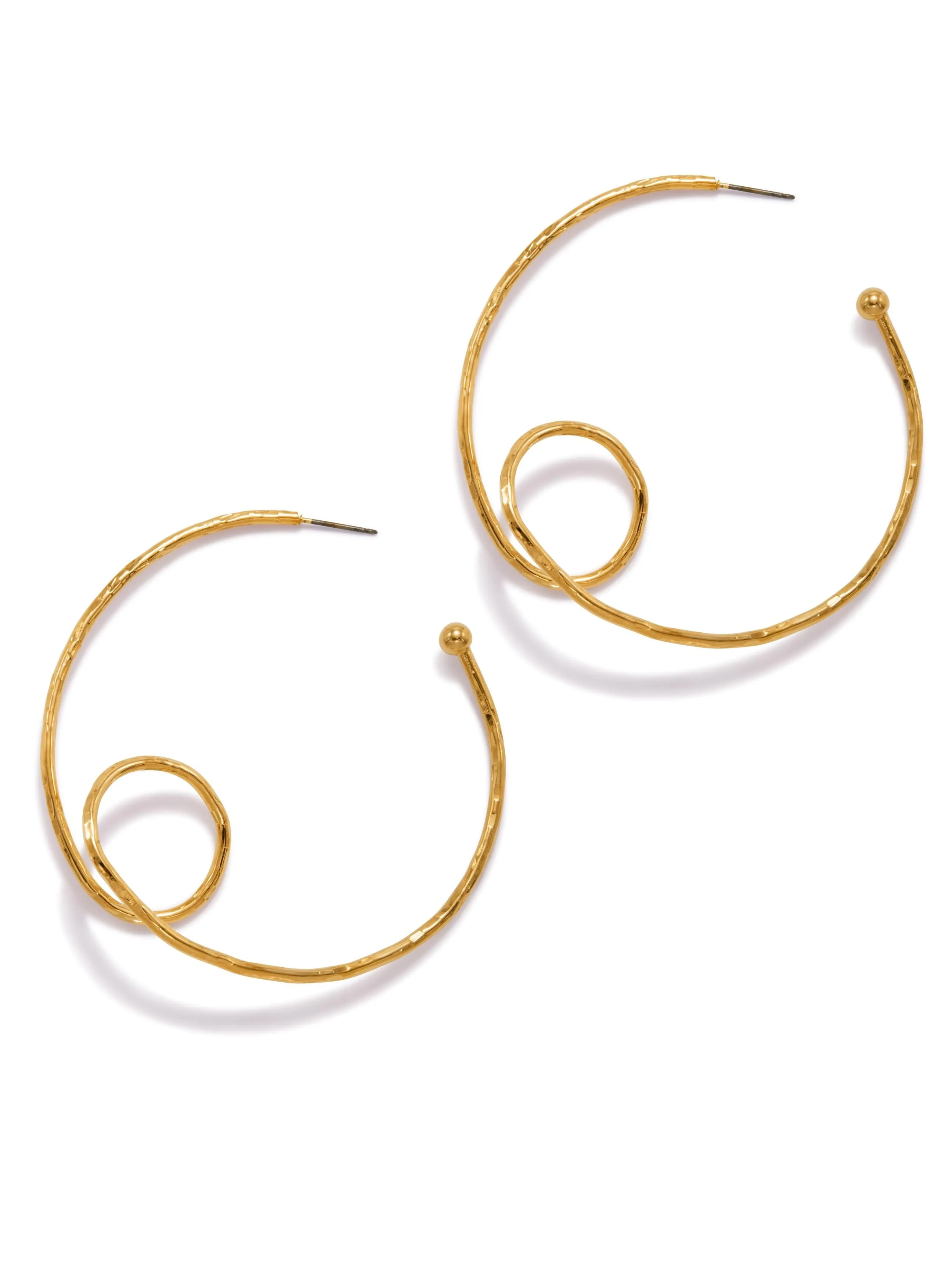 Gold Loop-De-Loop Hoop Earrings